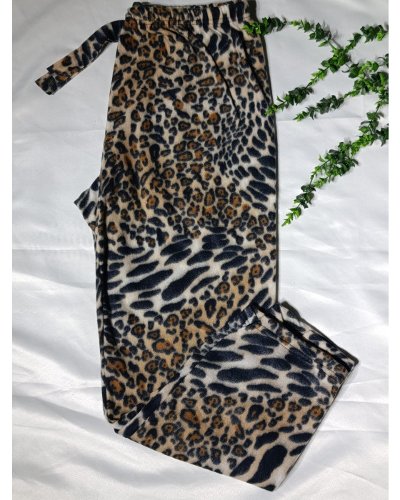Leopar Desenli Polar Pijama